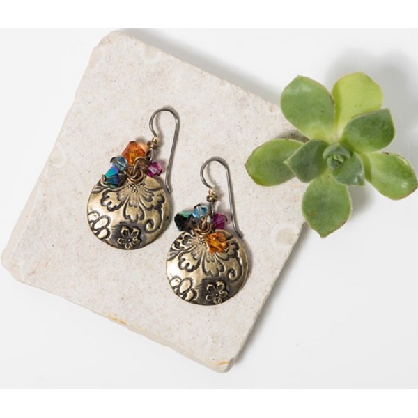 TierraCast Flora Pendant 22mm Pewter Brass Oxide (1-Pc)