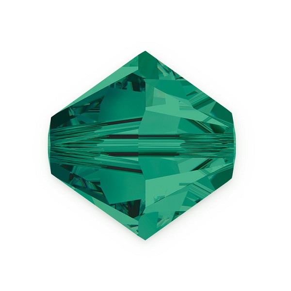 Swarovski 5328 6mm Emerald Bicone Bead (10-Pcs)