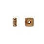 TierraCast Bead Rococo Square 6mmPewter Gold Plated (2-Pcs)
