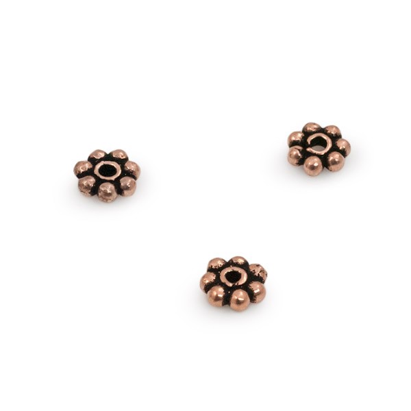 4x1mm Daisy Spacer Heishi Copper Bead (10-Pcs)