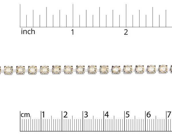Swarovski Cup Chain 4mm Crystal Golden Shadow Rhodium Plated (Priced per Inch)