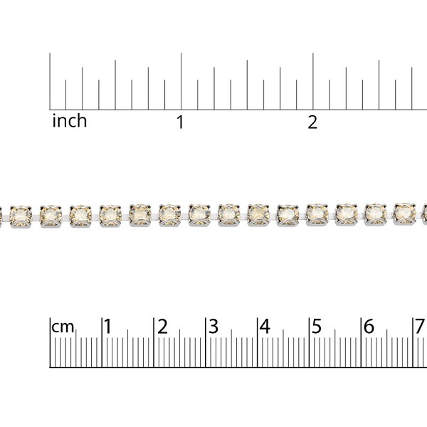 Swarovski Cup Chain 4mm Crystal Golden Shadow Rhodium Plated (Priced per Inch)