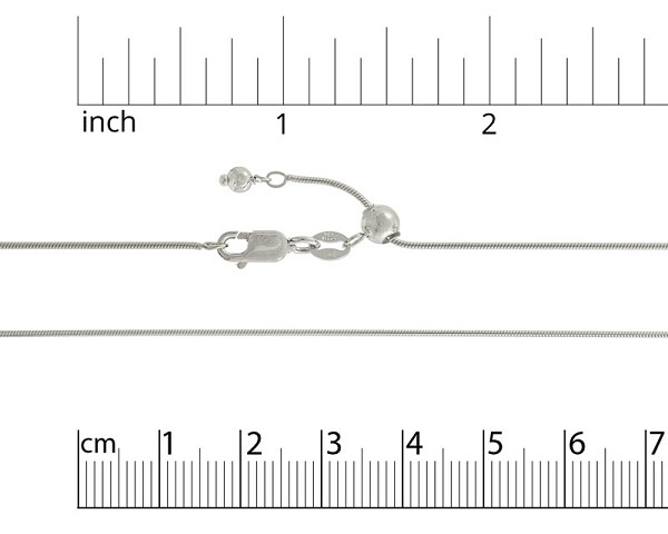22" Sterling Silver Adjustable .9mm Snake Chain