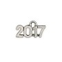 Antique Silver Plated 2017 Pewter Charm 15x9mm  (1-Pc)
