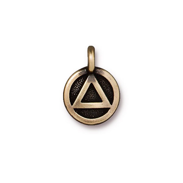 TierraCast Recovery Charm 12mm Pewter Brass Oxide Plated (1-Pc)