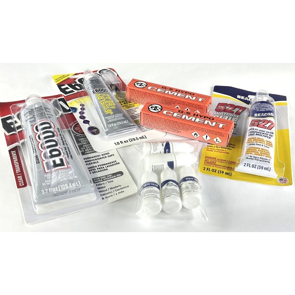 Jewelry Glue Lot – E6000, G-S Hypo Cement, Beacon 527 & More (10 Pieces)