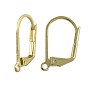 Lever Back Earring 15.5x9mm Gold Plated (Pair) 