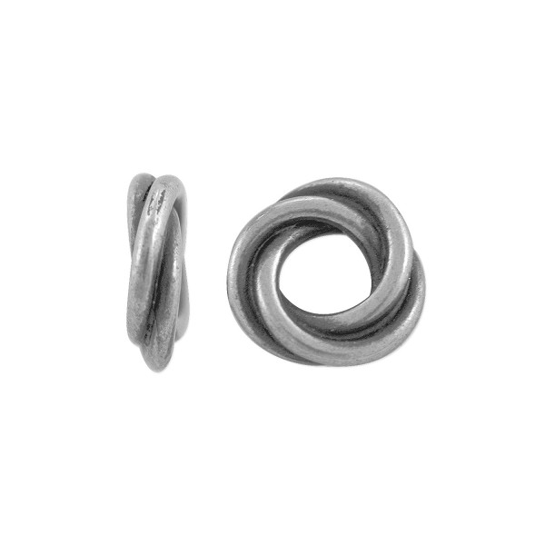 TierraCast Twisted Spacer Bead 9x2mm Pewter Antique Silver Plated (1-Pc)