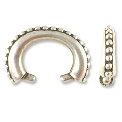 TierraCast Beaded Pinch Bail 13x9mm Pewter Antique Silver Plated (1-Pc)