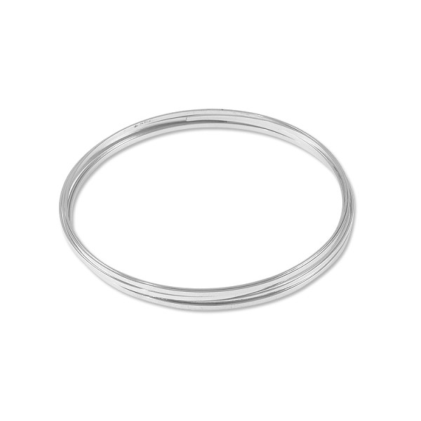 Flat Bracelet Memory Wire Silver Plated Steel 1/3oz. 