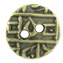 TierraCast Round Coin Button 17.5mm Pewter Antique Brass Plated (1-Pc)