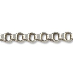 Chain 4 Sided Double Link 4mm Antique Silver Plated (Priced per Foot)