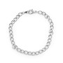 5mm Curb Link 7-1/4" Silver Plated Charm Bracelet (1-Pc)