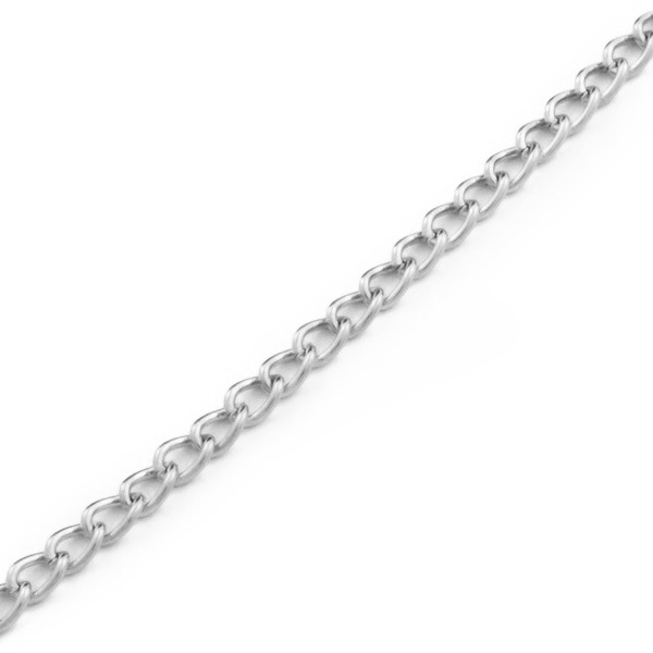 5mm Curb Link 7-1/4" Silver Plated Charm Bracelet (1-Pc)