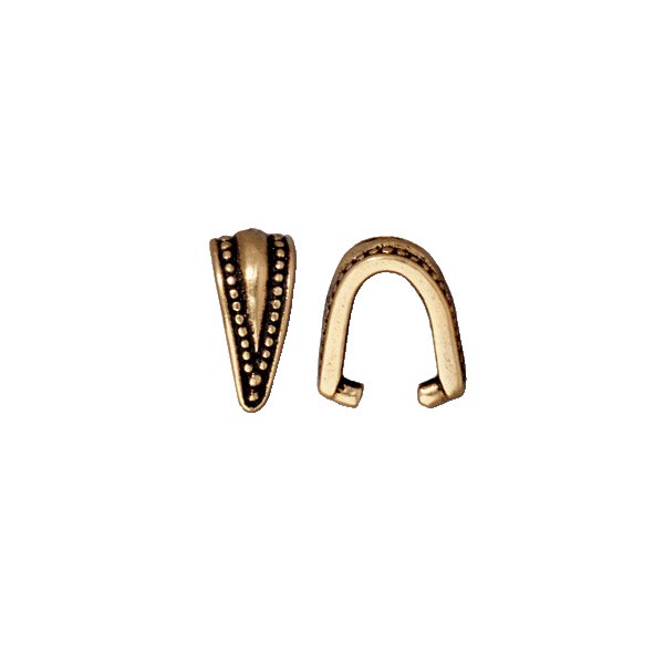 TierraCast Royal Pinch Bail 5x10mm Pewter Antique Gold Plated (1-Pc)