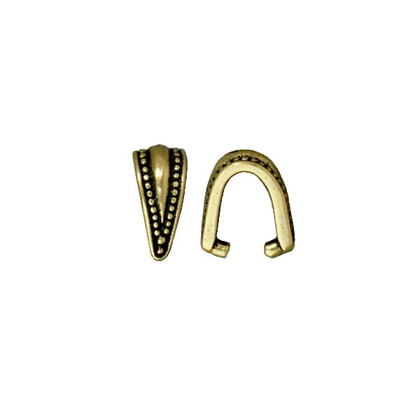 TierraCast Royal Pinch Bail 5x10mm Pewter Brass Oxide (1-Pc)