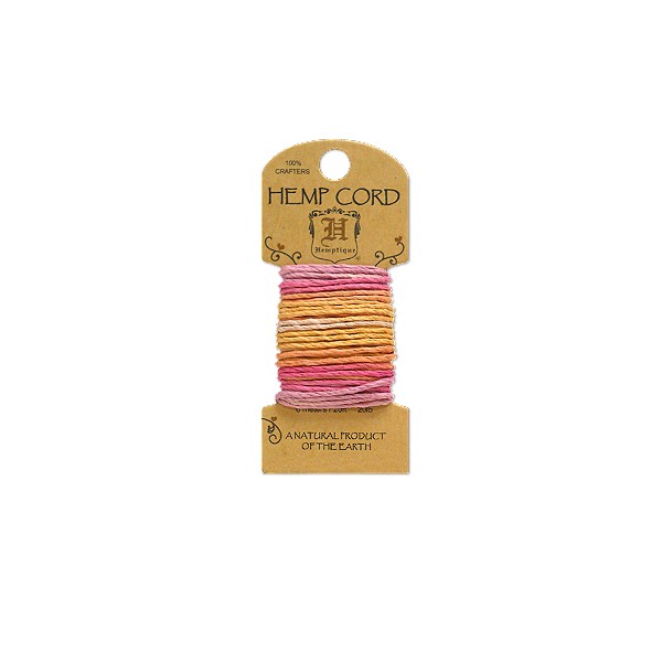 Hemp Cord 1mm Mini Card Variegated Taffy