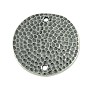 TierraCast Hammertone Disk 2 Hole Link 1" Pewter Antique Silver Plated (1-Pc)