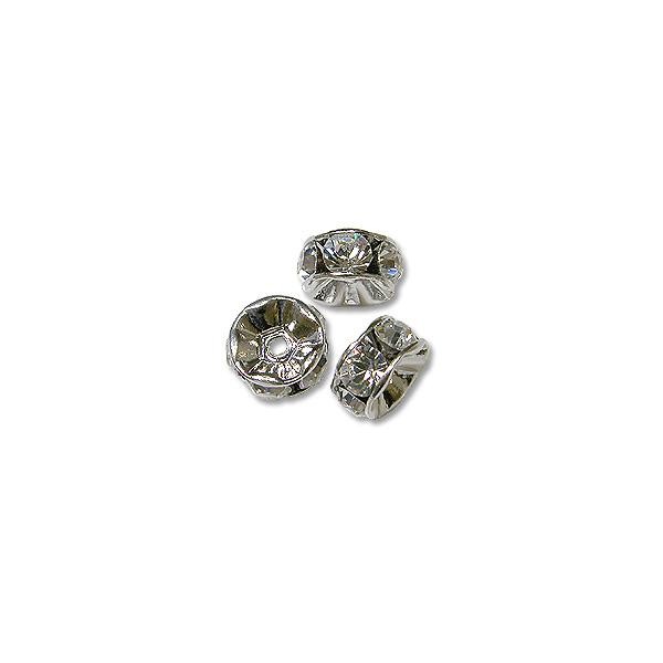 Swarovski Rondelle Bead 4mm Crystal Rhodium Plated (1-Pc)