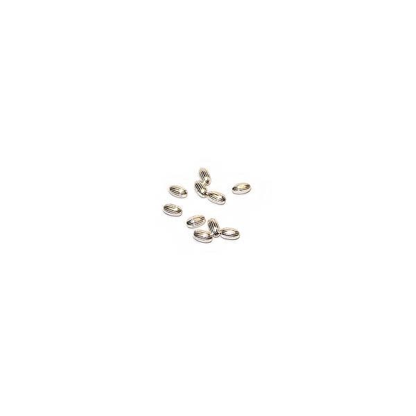 Oval Beads Corrugated 7x4mm Sterling Silver (-Pc)