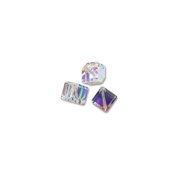 Swarovski Diagonal Cube Bead 5600 6mm Crystal AB (1-Pc)