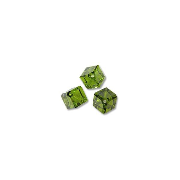 Swarovski Diagonal Cube Bead 5600 6mm Olivine (1-Pc)