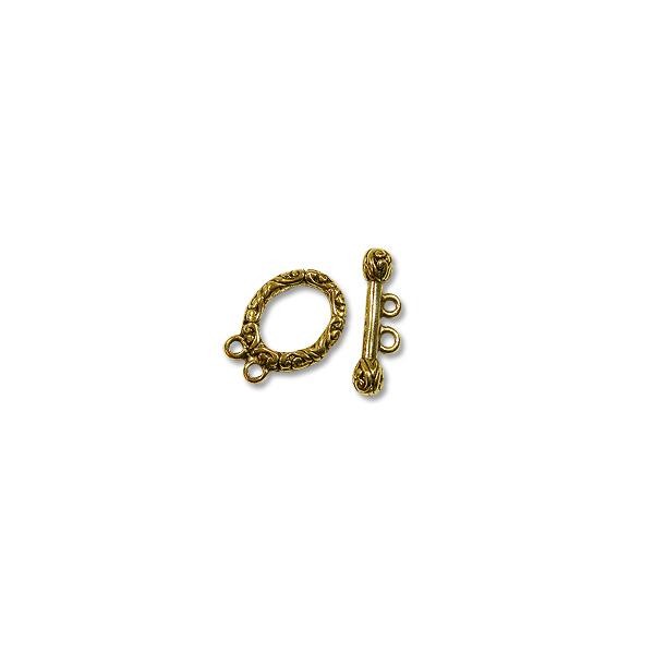Toggle Clasp - 2-Strand 19x14mm Pewter Gold Plated (Set)