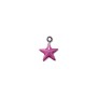 Charm - Pink Star 11mm Pewter Antique Silver Plated (1-Pc)