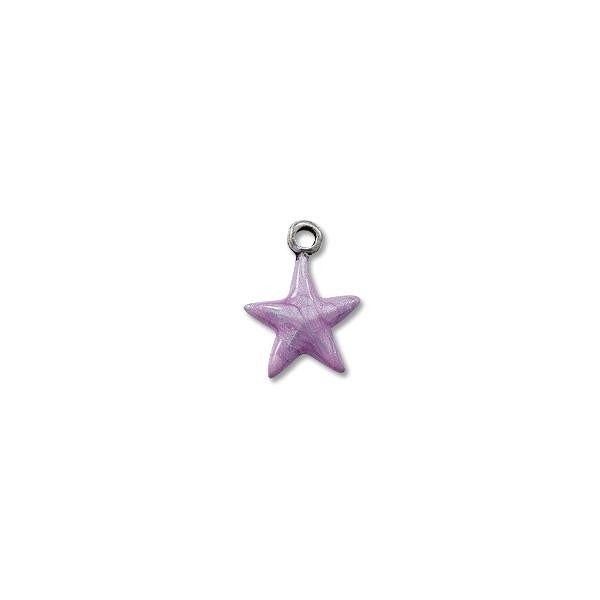 Charm - Purple Star 11mm Pewter Antique Silver Plated (1-Pc)