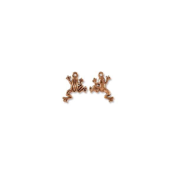 TierraCast Charm - Leap Frog 17x16mm Pewter Antique Copper Plated (1-Pc)