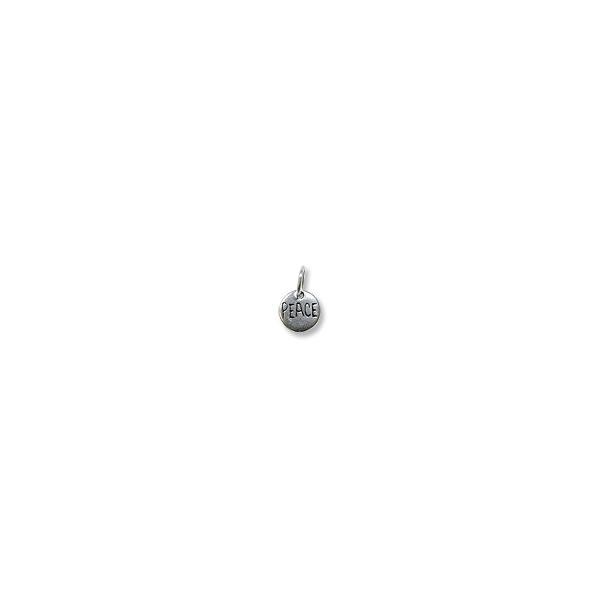 "Peace" Charm - 8mm Sterling Silver (1-Pc)