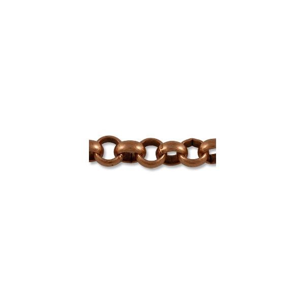 Rolo Link Chain 7mm Antique Copper Plated (Priced per Foot)