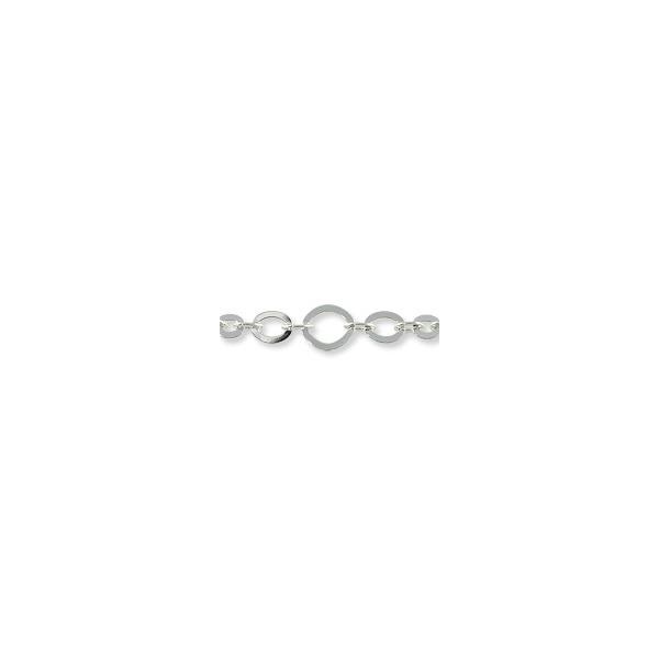 Five Ring Oval Link Chain 10mm Silver Plated (Priced per Foot)