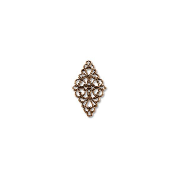 Connector - Filigree Diamond 45x25mm Antique Copper Plated (1-Pc)