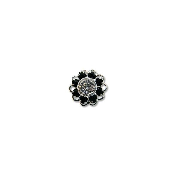 Swarovski Filigree 60860 Rhodium Plated Jet/Crystal (1-Pc)