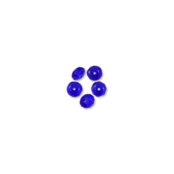 Czech Fire Polished Donut 3x5mm Sapphire (10-Pcs)