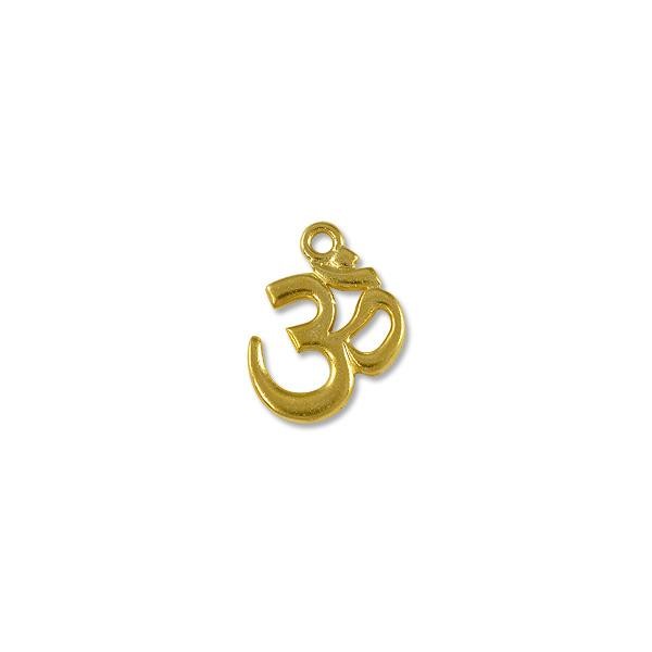 TierraCast Pendant | Om 22x17mm Pewter Bright Gold Plated