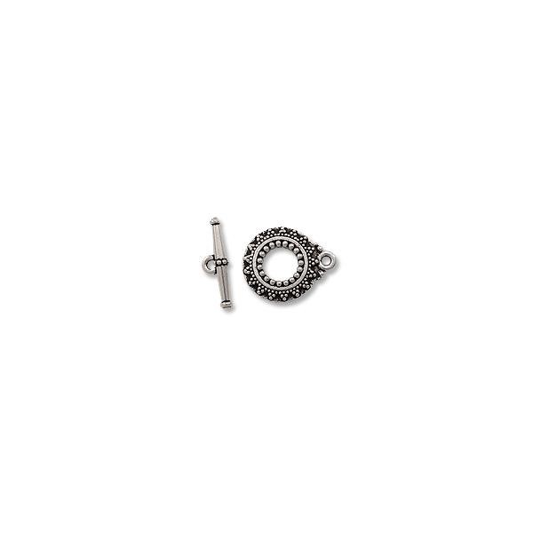 TierraCast Toggle Clasp - Bali Style 20x17mm Pewter Silver Plated (Set)