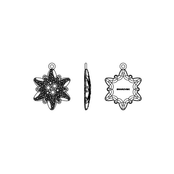 Swarovski Pavé Edelweiss Pendant 67442 26mm White Opal/Crystal (1-Pc)