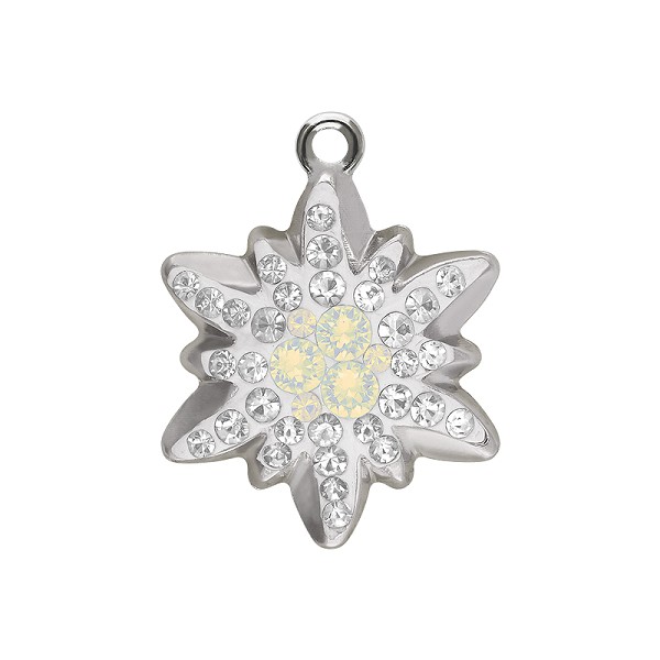 Swarovski Pavé Edelweiss Pendant 67442 26mm White Opal/Crystal (1-Pc)